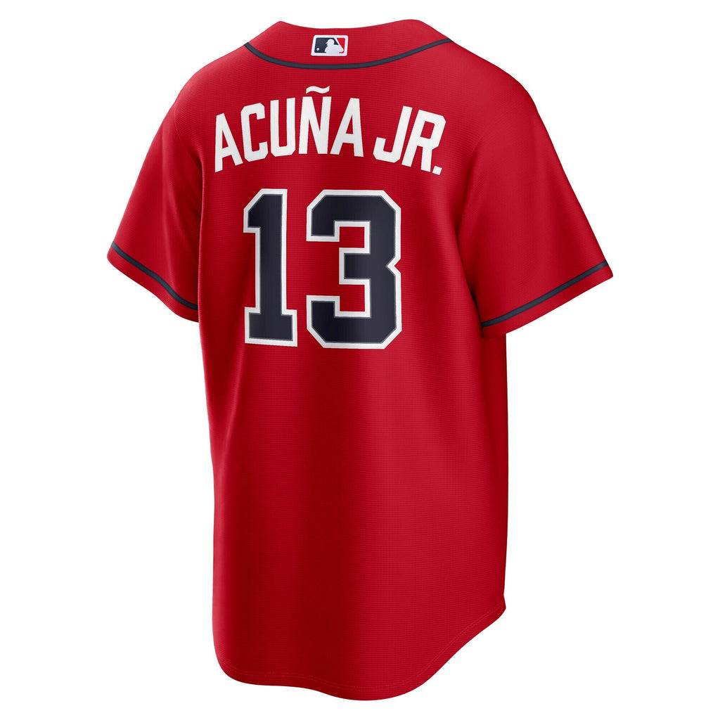 Atlanta Braves Ronald Acuña Jr. Red Alternate 2 Replica Jersey product image 4, provided for visual reference and product