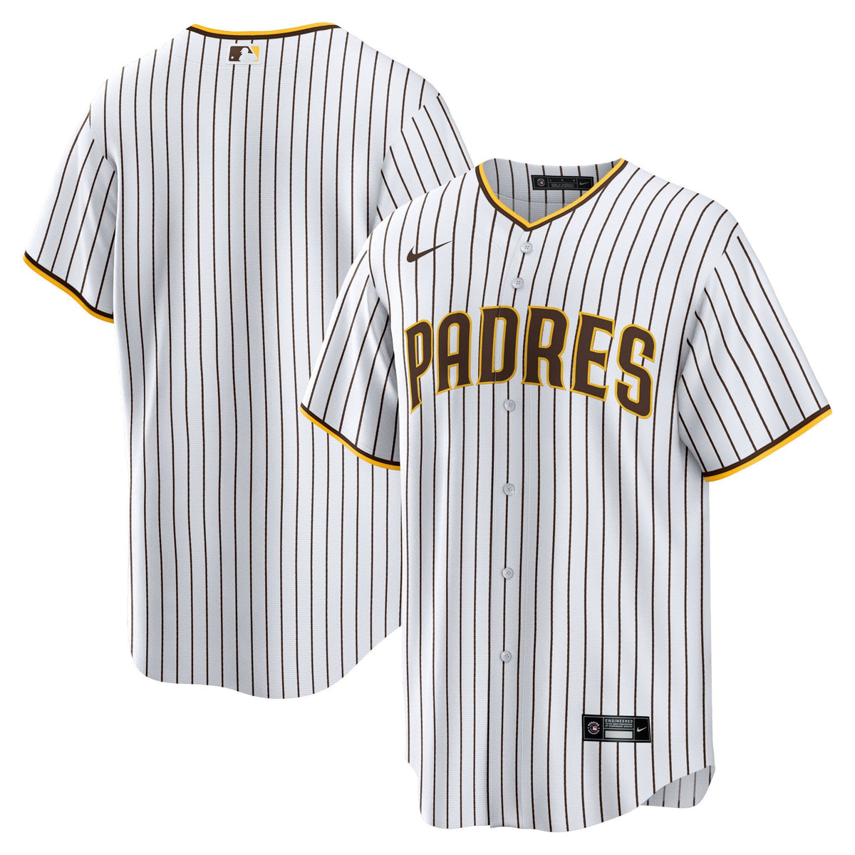 San Diego Padres White Home Blank Replica Jersey product image 2, provided for visual reference and product detail review