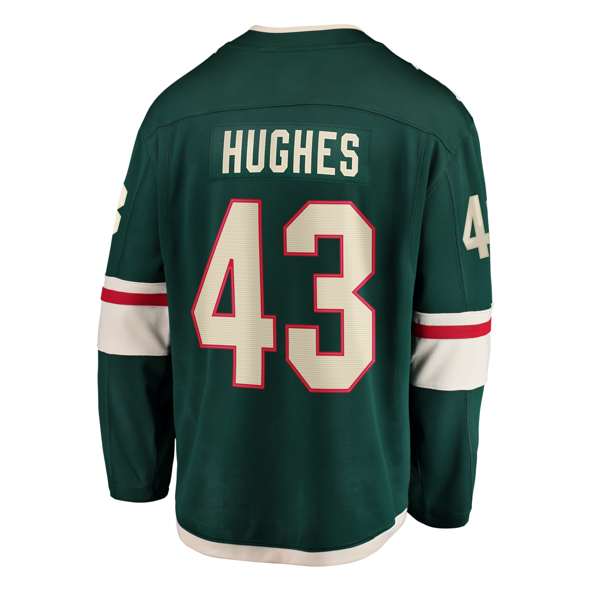 Minnesota Wild Quinn Hughes Green Home Breakaway Jersey product image 4, provided for visual reference and product detail