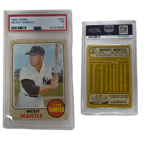 1968 Topps Mickey Mantle PSA 1! product image 1, provided for visual reference and product detail review