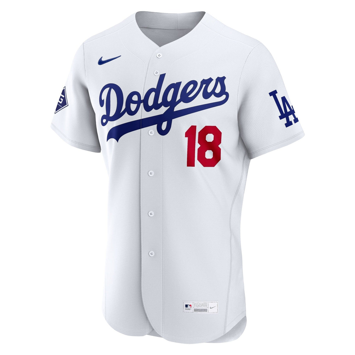 Los Angeles Dodgers Yoshinobu Yamamoto White Home Authentic Sponsor Patch Jersey product image 3, provided for visual