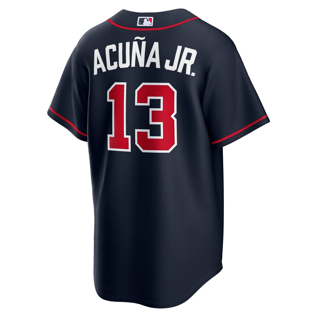 Atlanta Braves Ronald Acuña Jr. Navy Alternate Replica Jersey product image 4, provided for visual reference and product