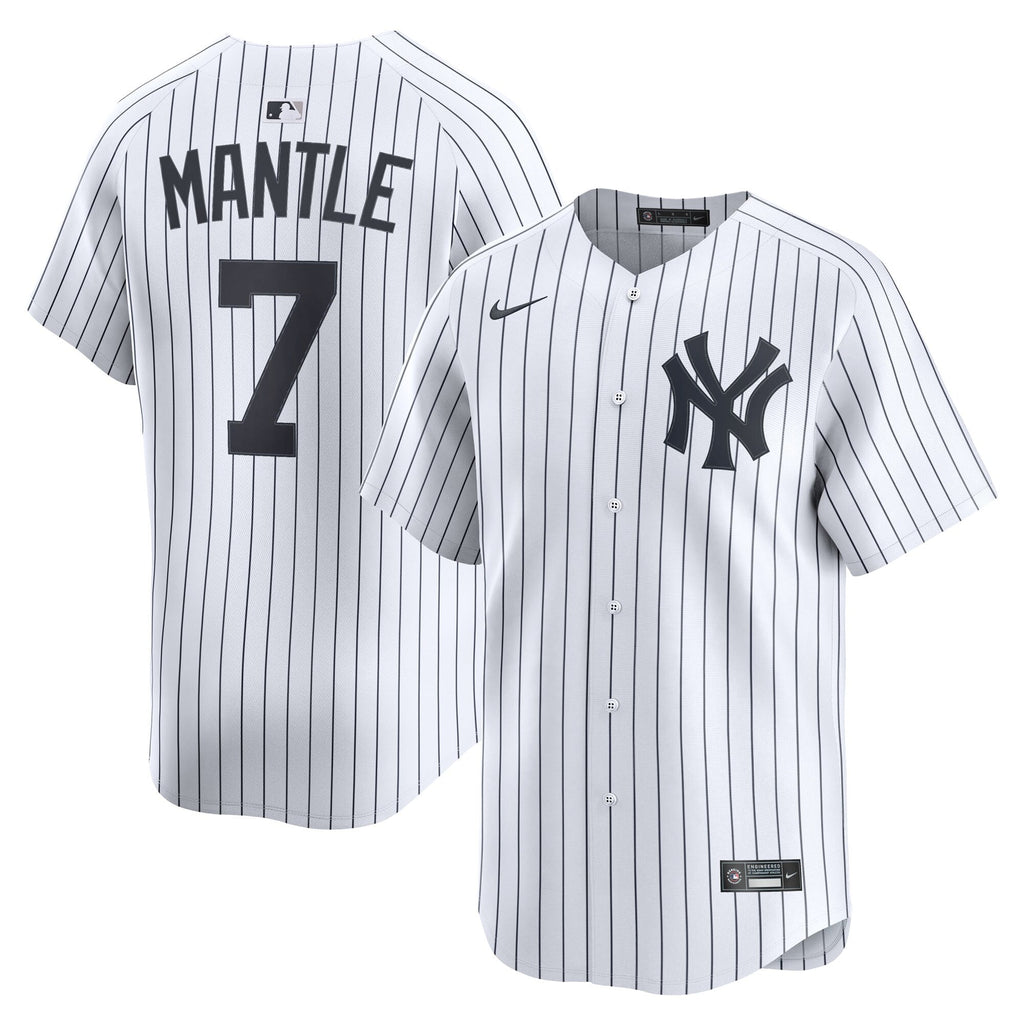 New York Yankees Mickey Mantle White Home Limited Player Jersey product image 1, provided for visual reference and product