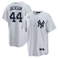 New York Yankees Reggie Jackson White Home Retired Player Replica Jersey product image 1, provided for visual reference and