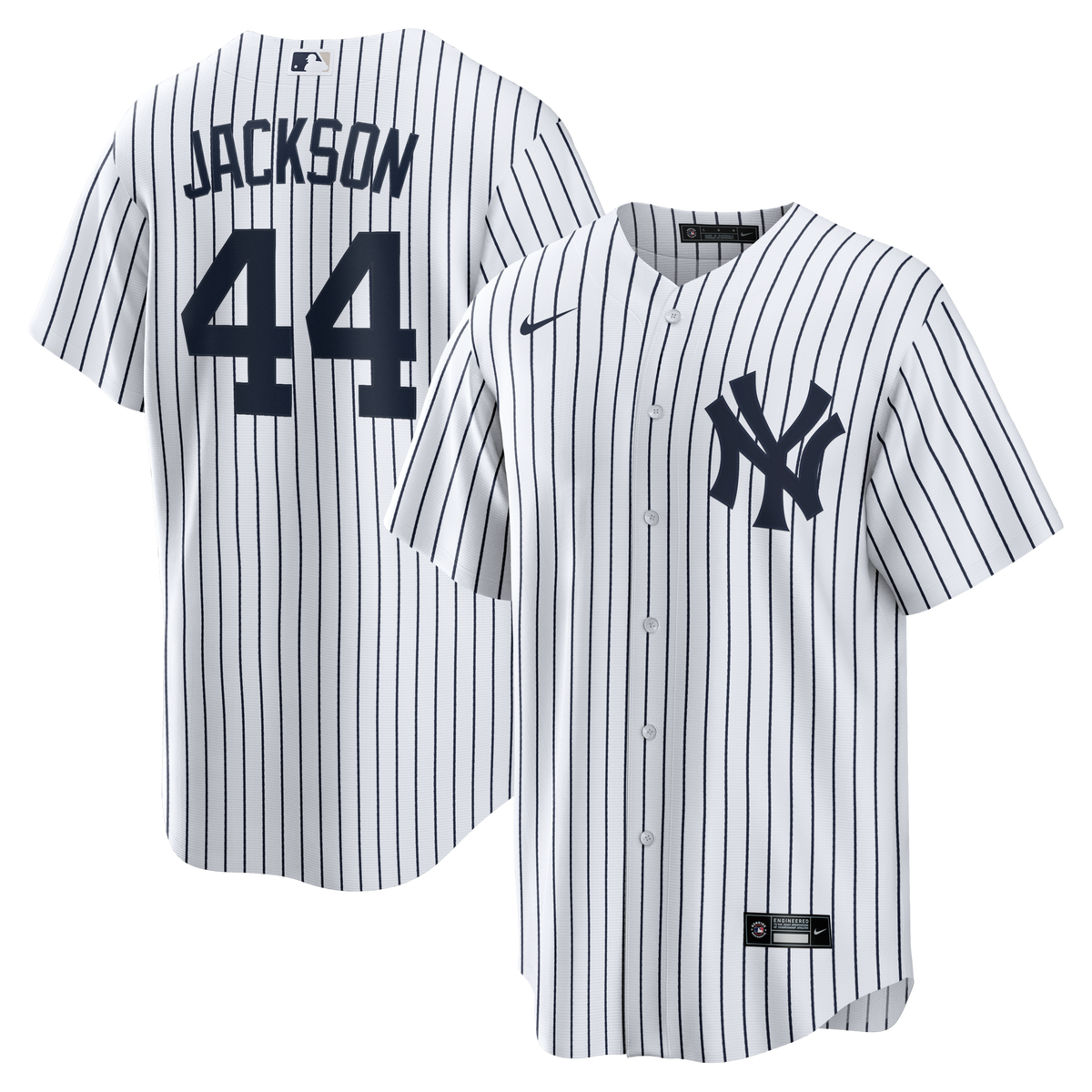 New York Yankees Reggie Jackson White Home Retired Player Replica Jersey product image 1, provided for visual reference and