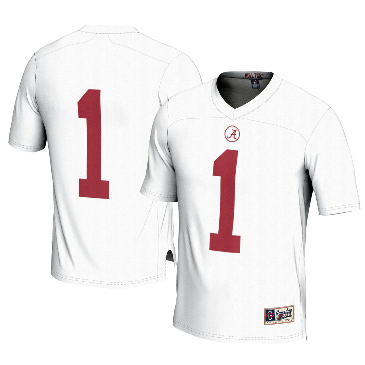 #1 Alabama Crimson Tide Football Jersey - White product image 2, provided for visual reference and product detail review