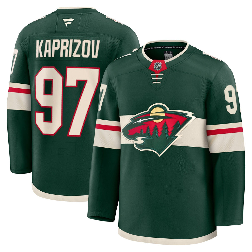 Minnesota Wild Kirill Kaprizov Green Home Premium Jersey product image 1, provided for visual reference and product detail