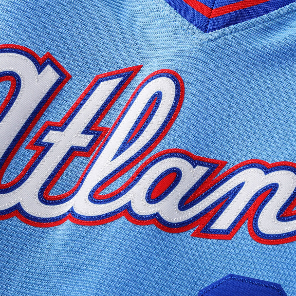 Atlanta Braves Ronald Acuña Jr. Powder Blue 2026 City Connect Stadium Jersey product image 5, provided for visual reference