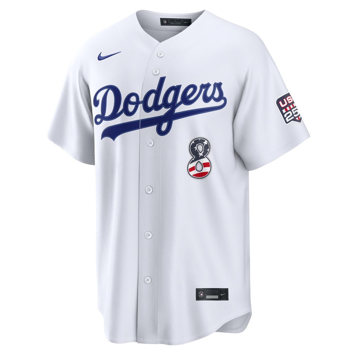 Fourth of July Los Angeles Dodgers Enrique Hernández White USA 250 Stadium Jersey product image 3, provided for visual