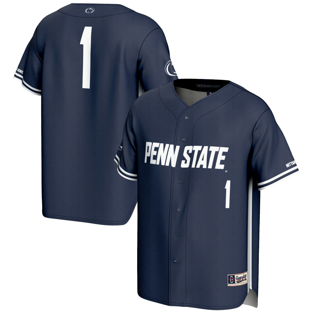 #1 Penn State Nittany Lions Lightweight Baseball Fashion Jersey - Navy product image 2, provided for visual reference and
