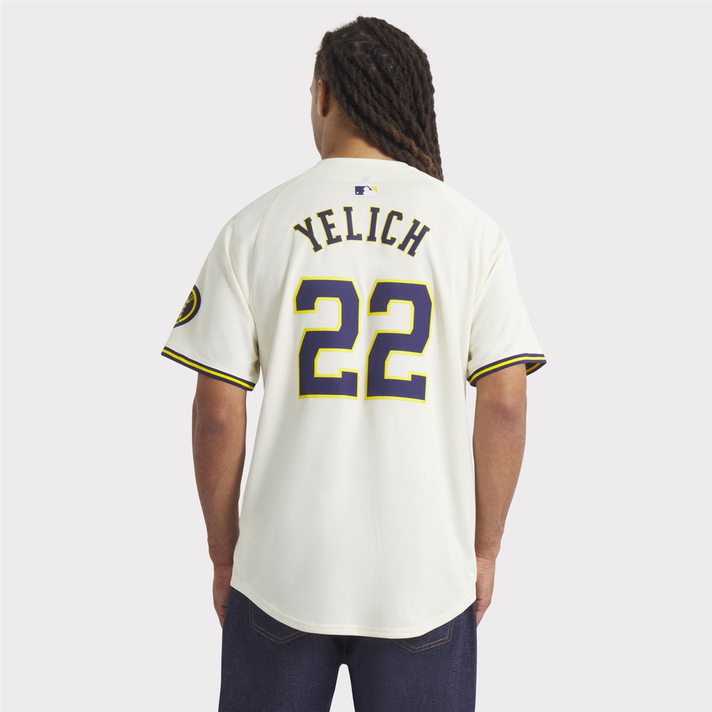 Milwaukee Brewers Christian Yelich Cream Home Limited Player Jersey product image 6, provided for visual reference and
