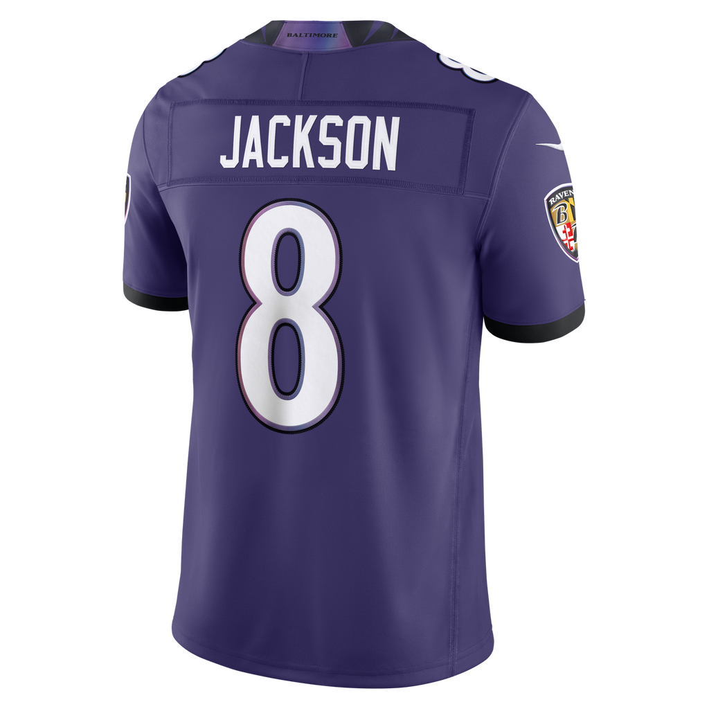 Baltimore Ravens Lamar Jackson Purple Team Vapor F.U.S.E. Stitched Limited Jersey product image 4, provided for visual