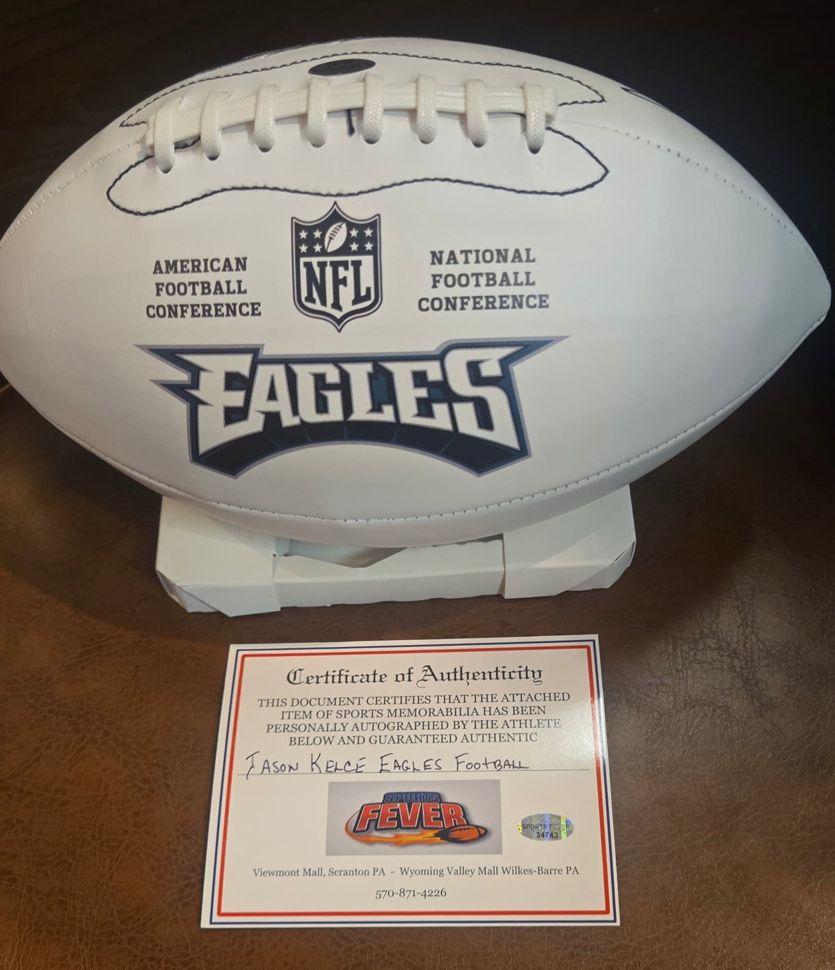 Jason Kelce Philadelphia Eagles Autographed Football with product image 2