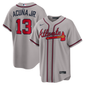 Atlanta Braves Ronald Acuña Jr. Gray Road Replica Jersey product image 1, provided for visual reference and product detail