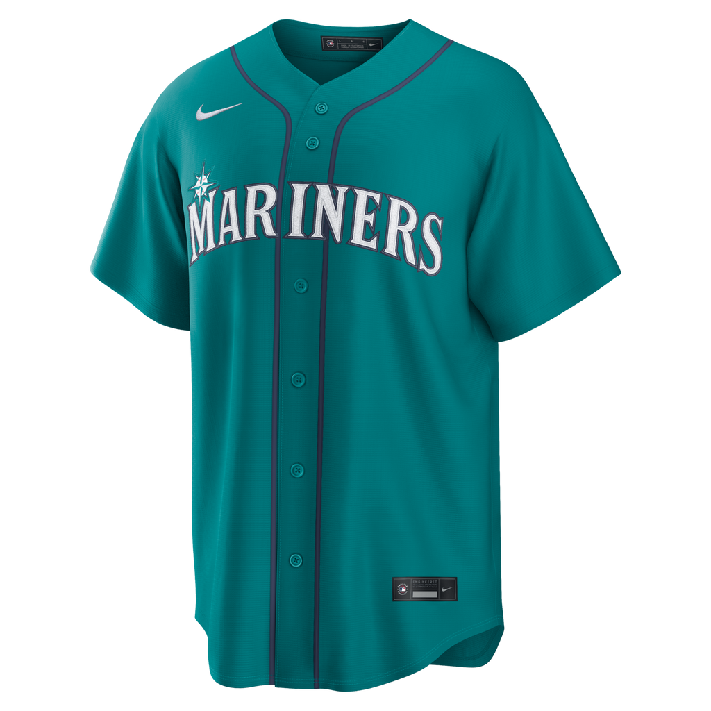 Seattle Mariners Cal Raleigh Teal Alternate Replica Jersey product image 3, provided for visual reference and product detail