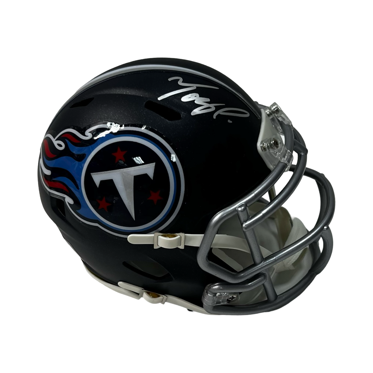 Tony Pollard Autographed Tennessee Titans Navy Speed Mini Helmet Beckett product image 1, provided for visual reference and