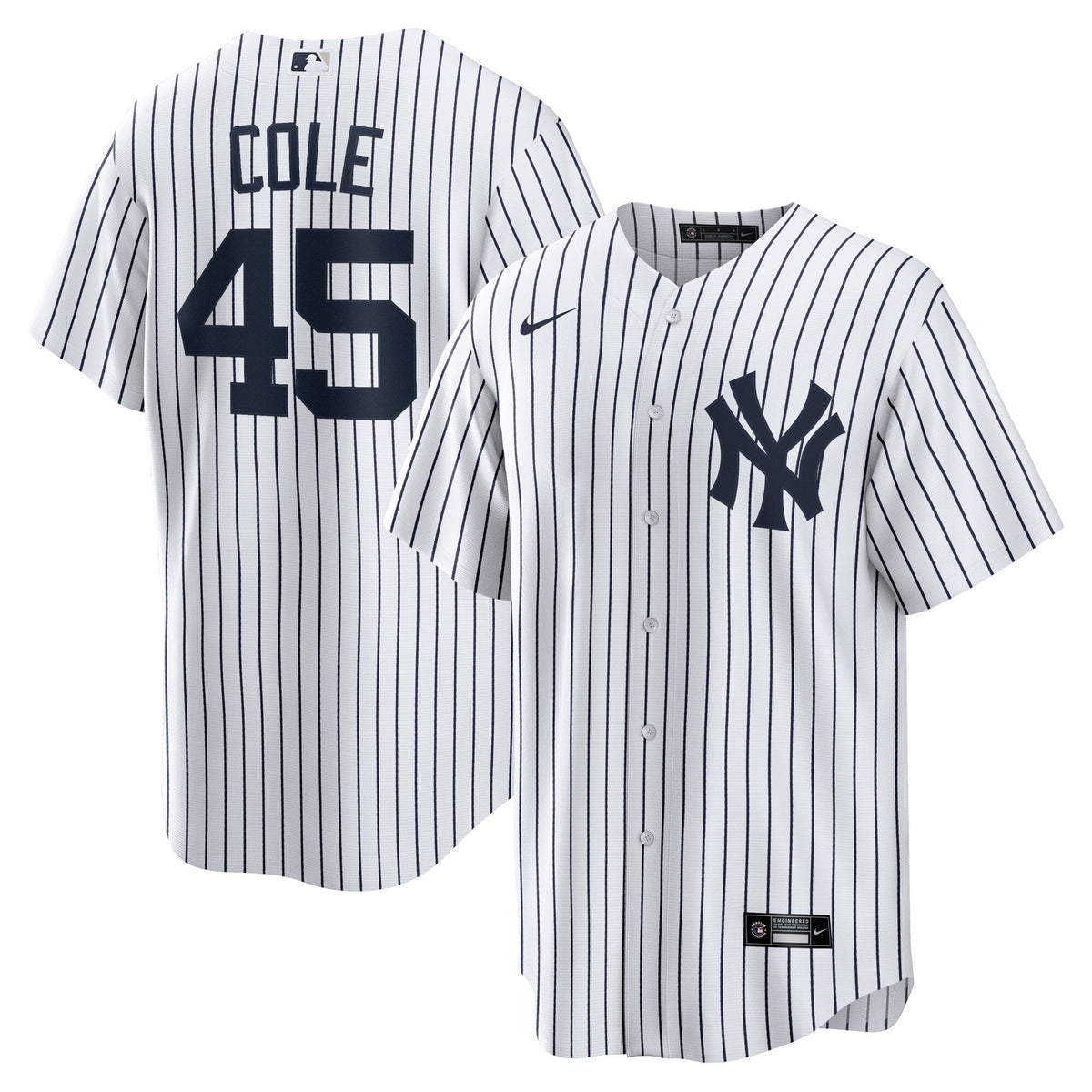 New York Yankees Gerrit Cole White Home Replica Player Name Jersey product image 2, provided for visual reference and