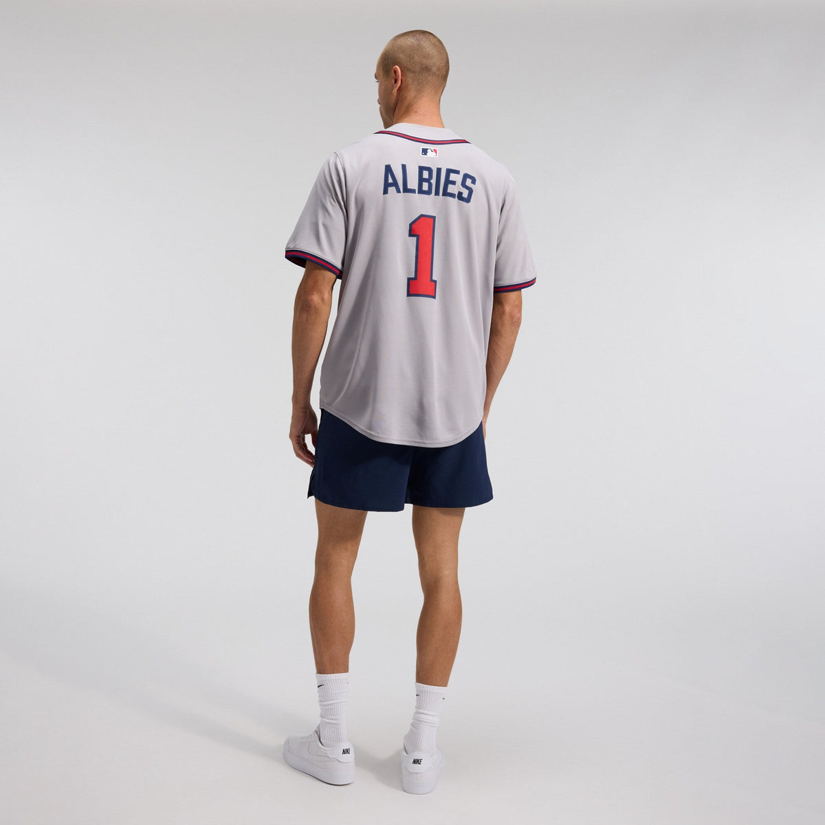 Atlanta Braves Ozzie Albies Gray Road Limited Player Jersey product image 6, provided for visual reference and product