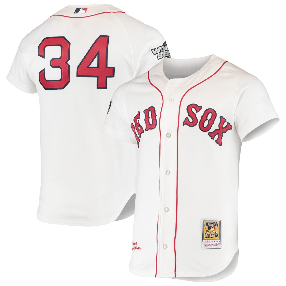 Boston Red Sox David Ortiz White 2004 Cooperstown Collection Home Authentic Jersey product image 1, provided for visual