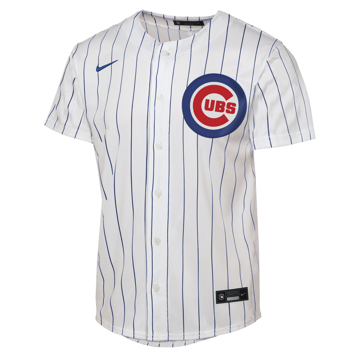 Male Chicago Cubs Nico Hoerner White Home Replica Jersey product image 3, provided for visual reference and product detail