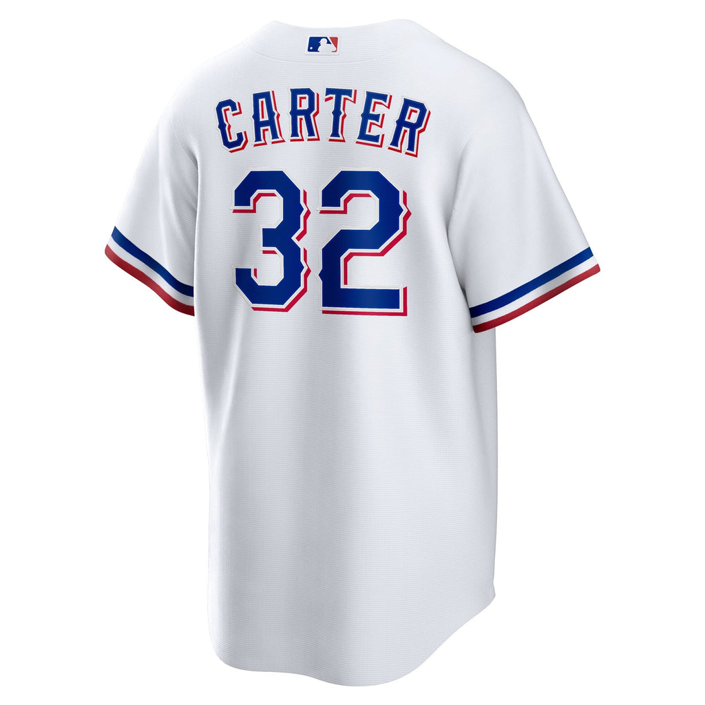 Texas Rangers Evan Carter White Home Replica Jersey product image 4, provided for visual reference and product detail review