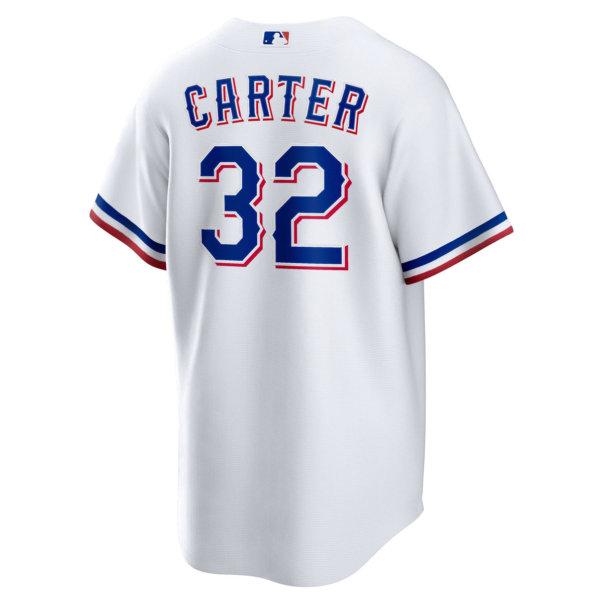 Texas Rangers Evan Carter White Home Replica Jersey product image 4, provided for visual reference and product detail review