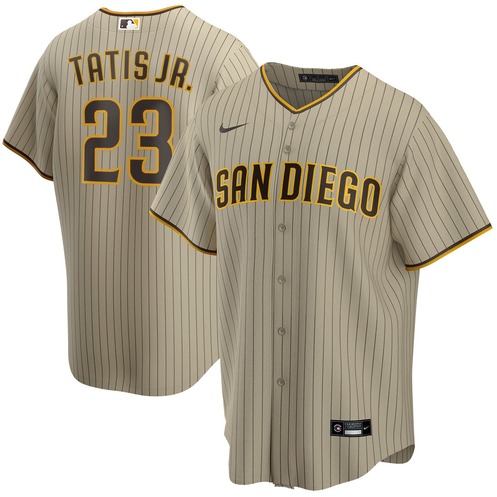 San Diego Padres Fernando Tatis Jr. Tan Alternate Replica Player Jersey product image 2, provided for visual reference and