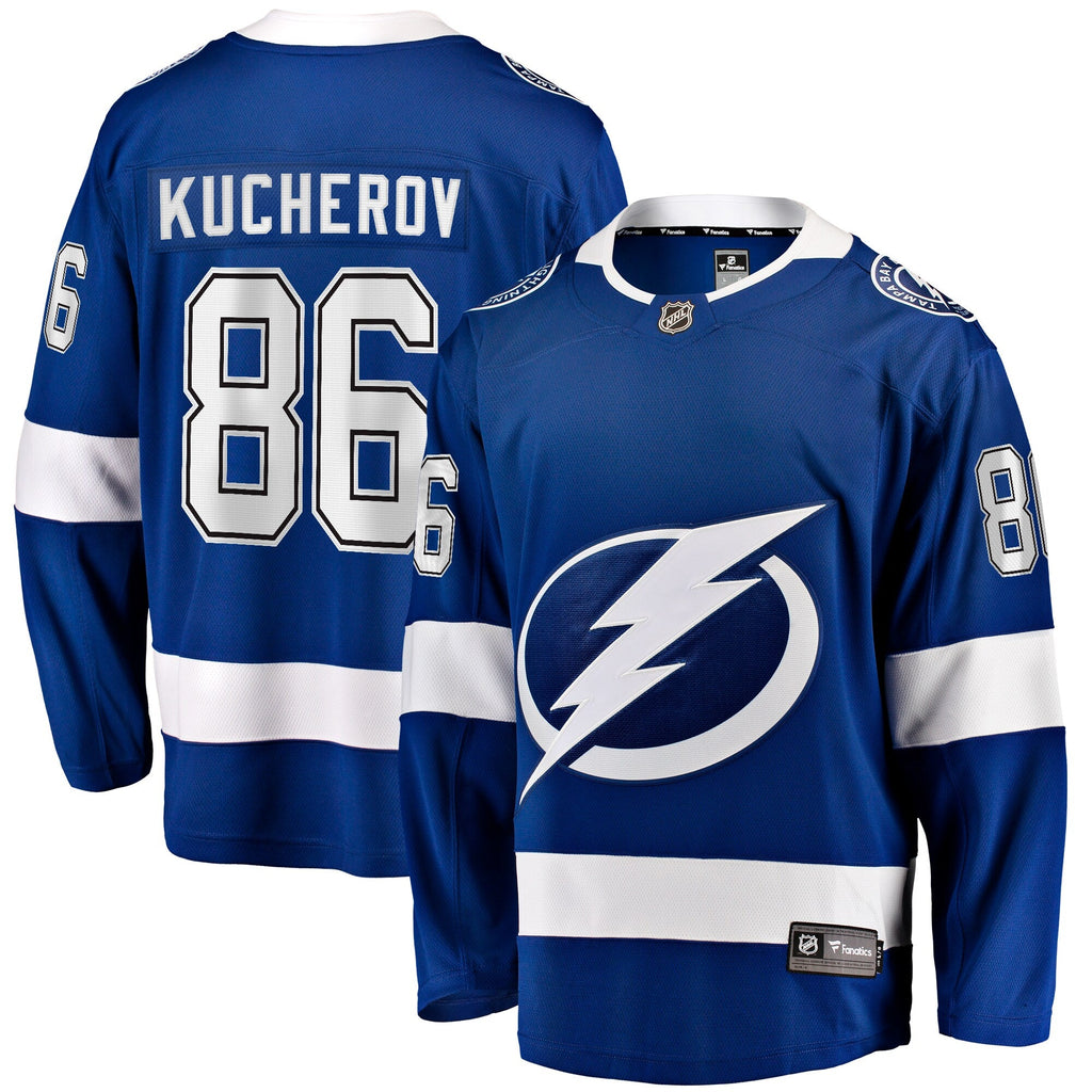 Tampa Bay Lightning Nikita Kucherov Blue Home Breakaway Jersey product image 2, provided for visual reference and product