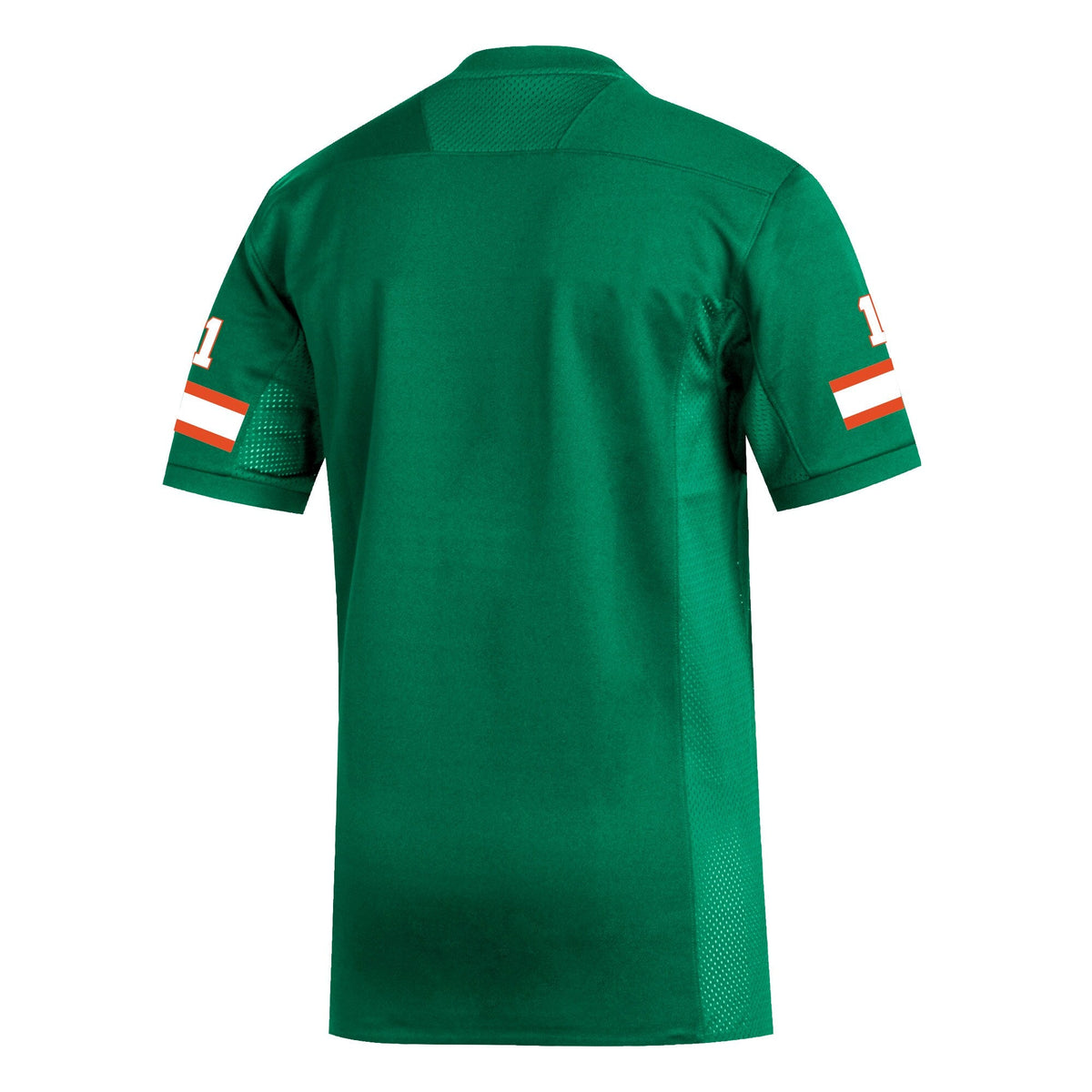 #1 Green Miami Hurricanes Replica Football Jersey product image 4, provided for visual reference and product detail review