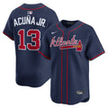 Atlanta Braves Ronald Acuña Jr. Navy Alternate Limited Jersey product image 1, provided for visual reference and product