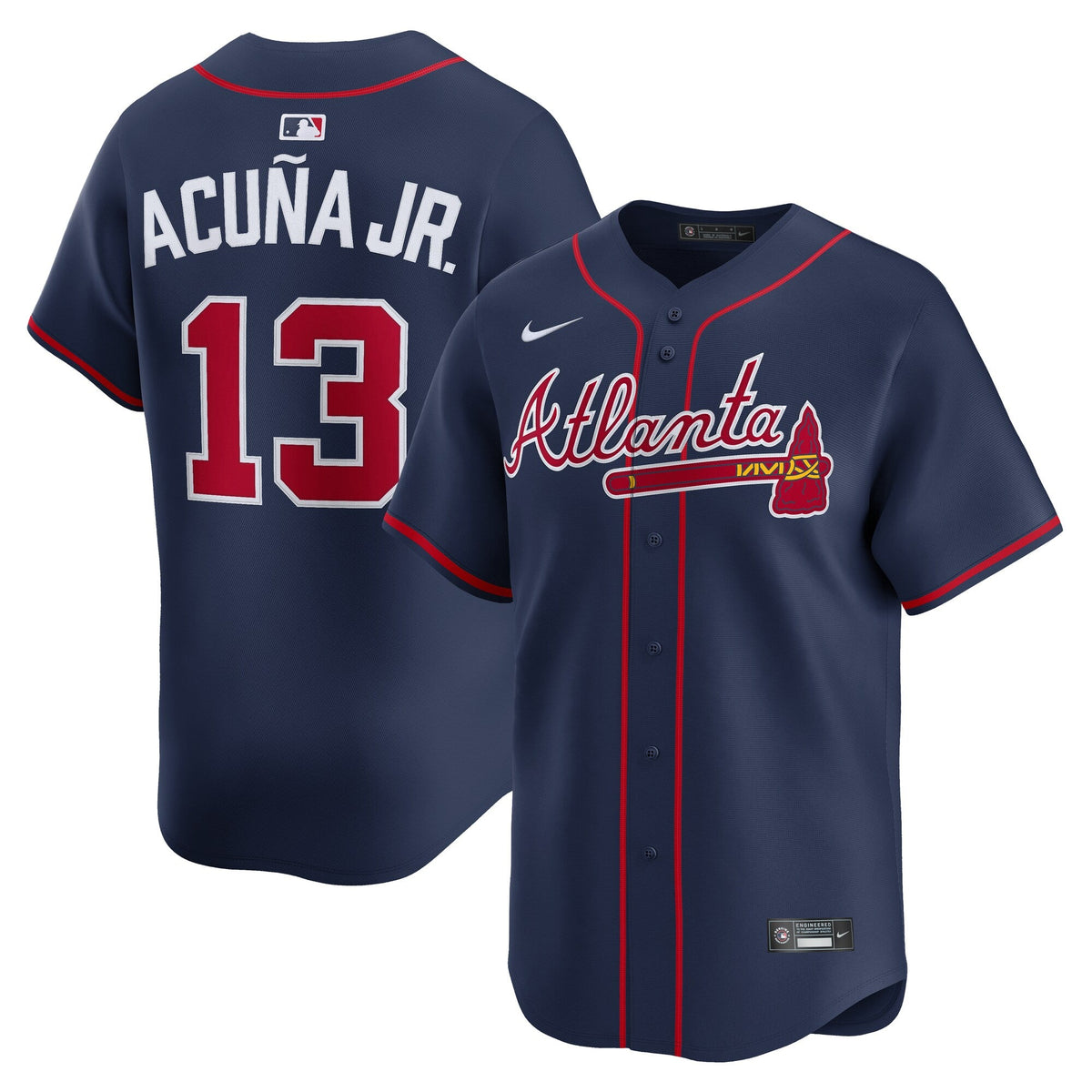 Atlanta Braves Ronald Acuña Jr. Navy Alternate Limited Jersey product image 1, provided for visual reference and product