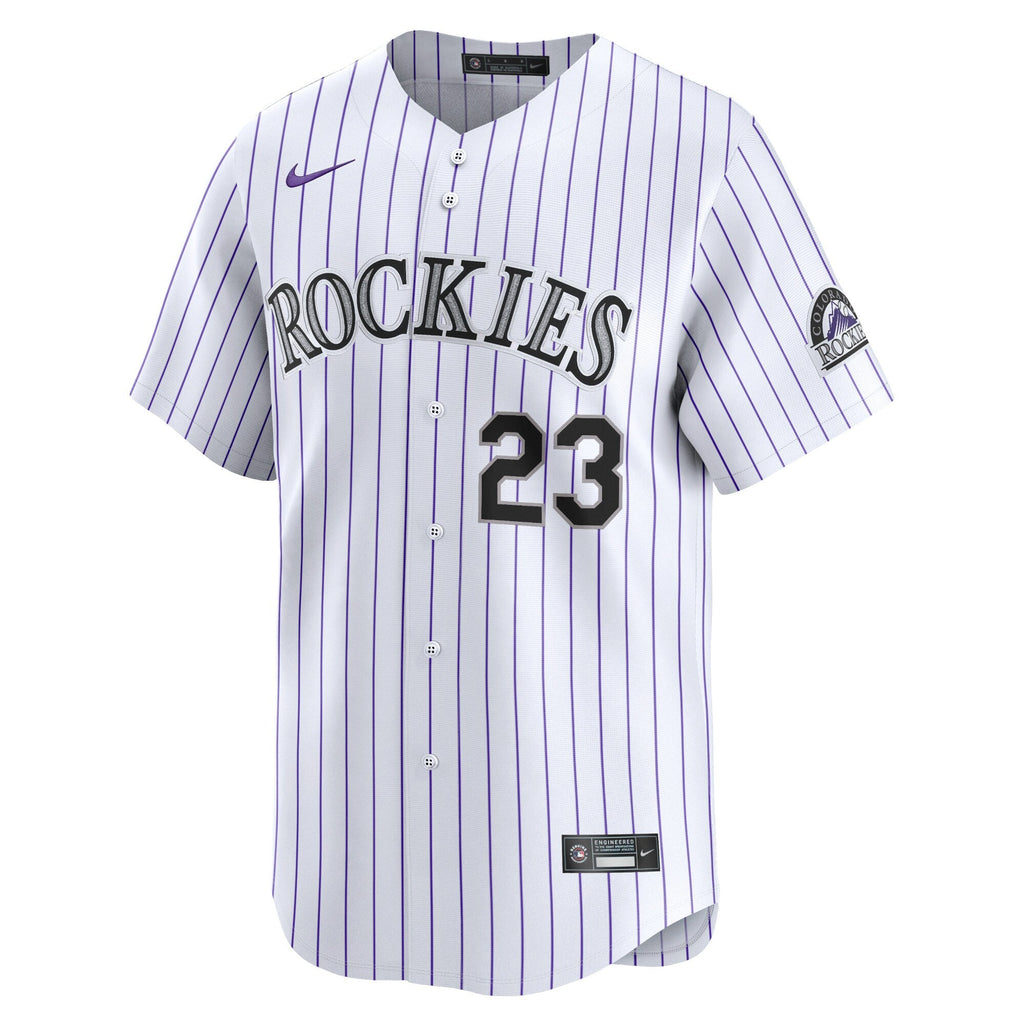 Colorado Rockies Kris Bryant White Home Limited Player Jersey product image 3, provided for visual reference and product