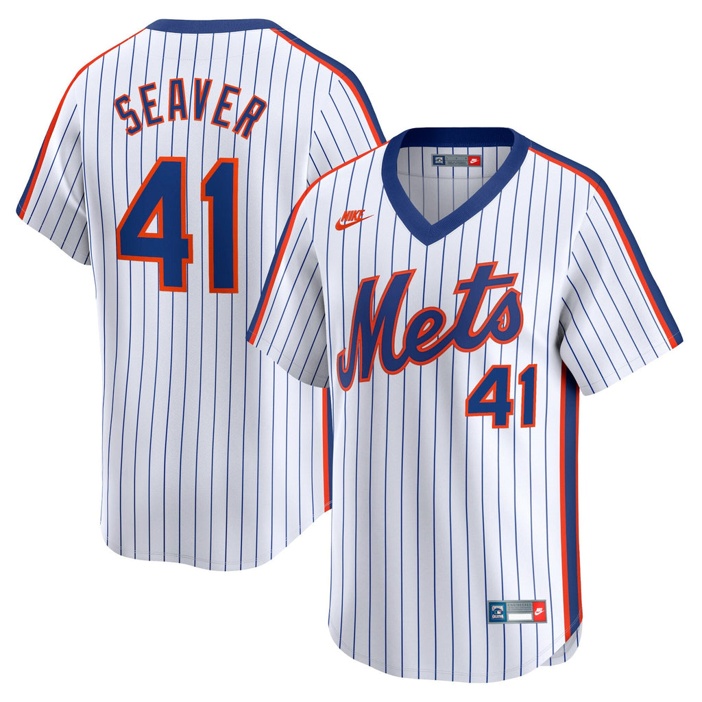New York Mets Tom Seaver White Throwback Cooperstown Limited Jersey product image 1, provided for visual reference and