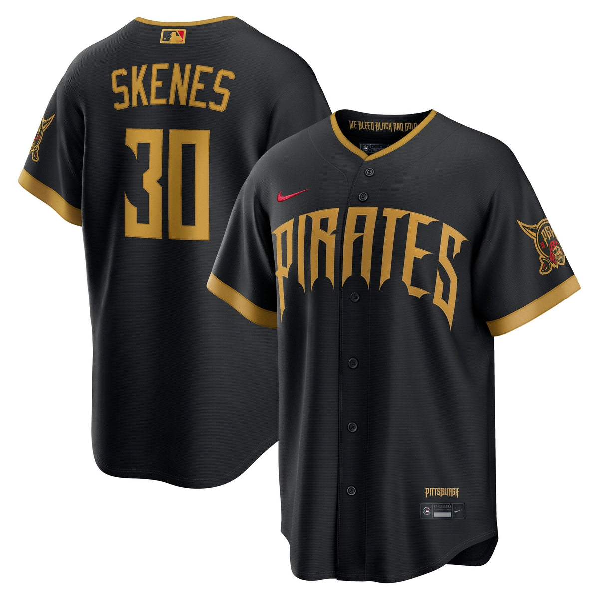 Pittsburgh Pirates Paul Skenes Black 2026 City Connect Stadium Jersey product image 2, provided for visual reference and