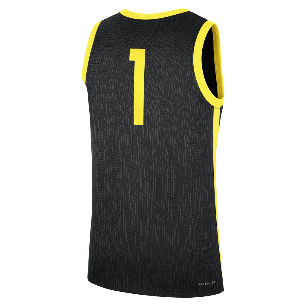#1 Black Oregon Ducks Alternate Replica Jersey product image 4, provided for visual reference and product detail review
