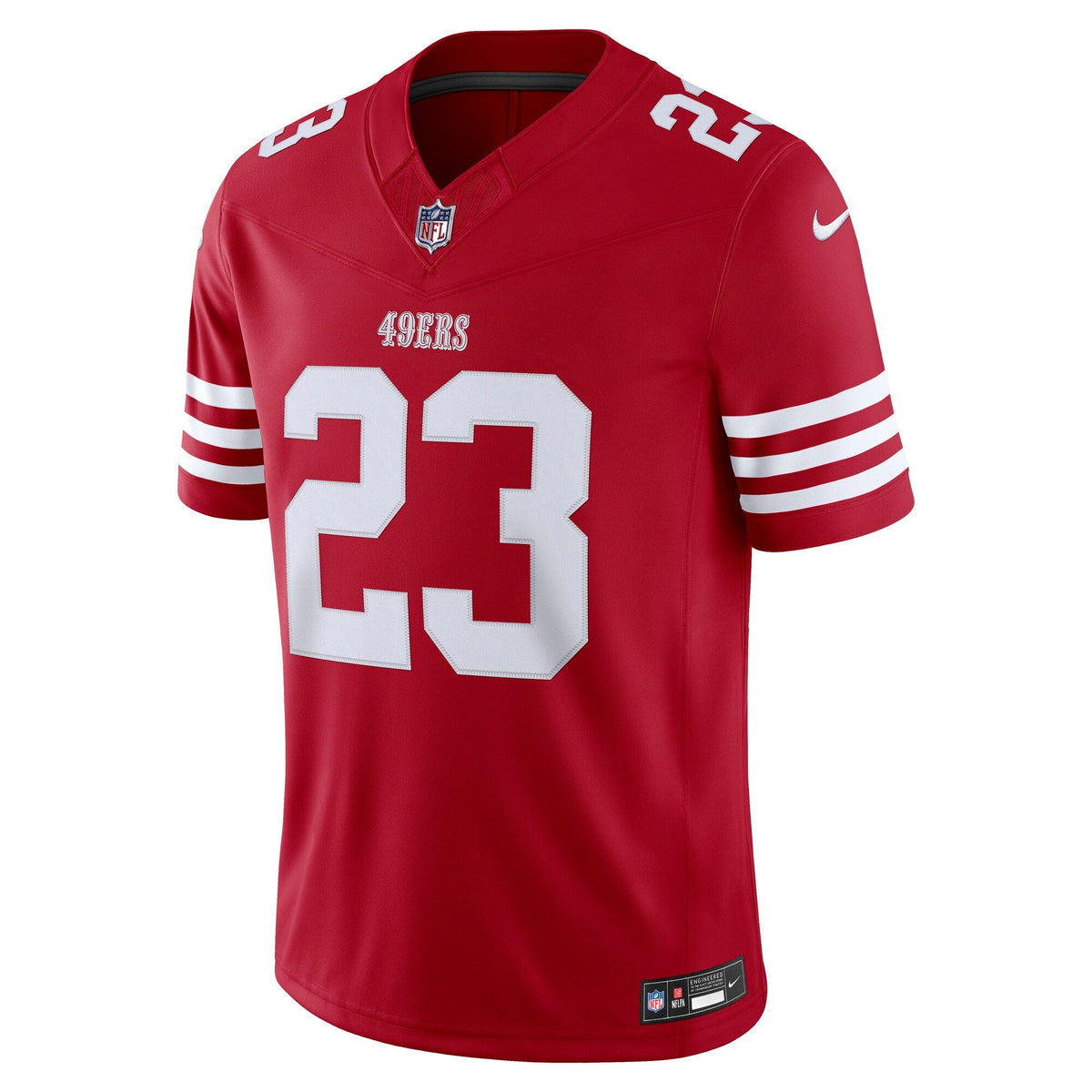 San Francisco 49ers Christian McCaffrey Scarlet Team Vapor F.U.S.E. Stitched Limited Jersey product image 3, provided for