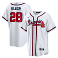 Atlanta Braves Matt Olson White Home Replica Player Jersey product image 1, provided for visual reference and product detail