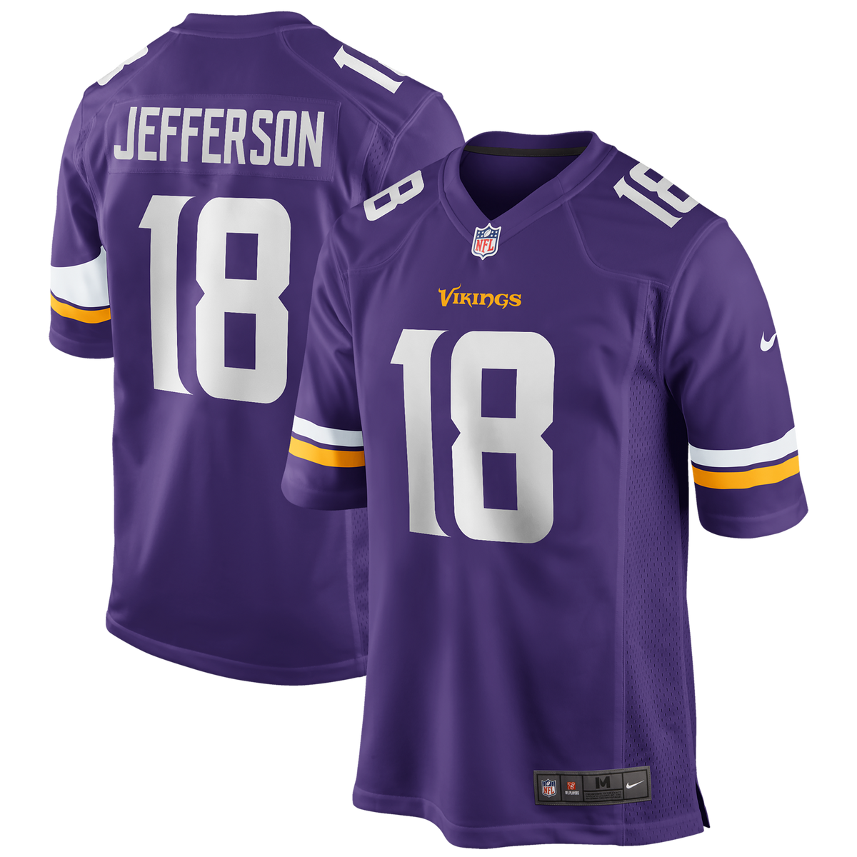 Minnesota Vikings Justin Jefferson Purple Player Game Jersey product image 2, provided for visual reference and product