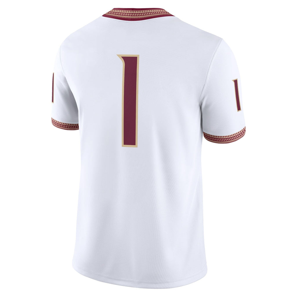 #1 Florida State Seminoles Game Jersey - White product image 4, provided for visual reference and product detail review