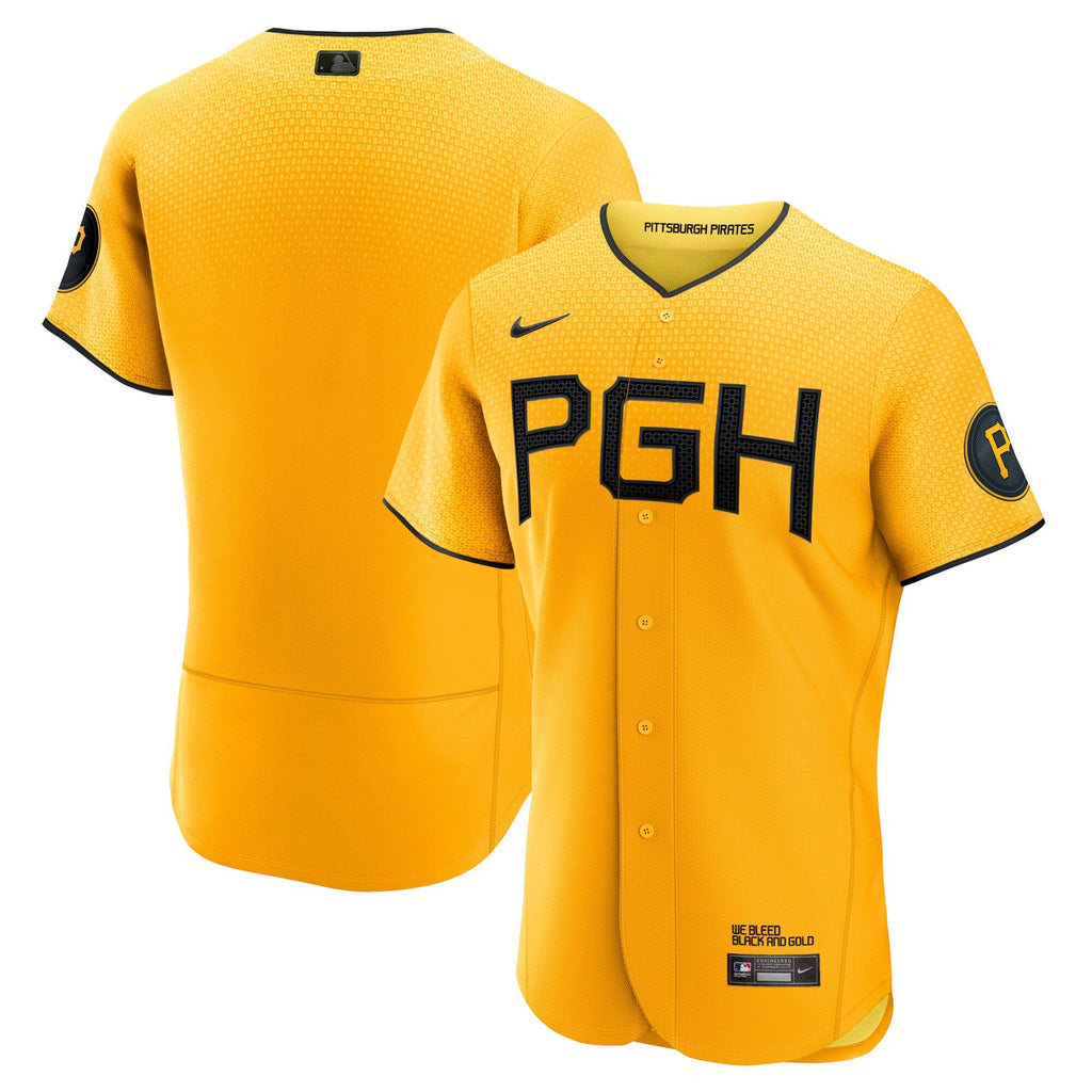 Pittsburgh Pirates Gold City Connect Authentic Jersey product image 1, provided for visual reference and product detail