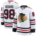 Chicago Blackhawks Connor Bedard White Away Premium Jersey product image 1, provided for visual reference and product detail