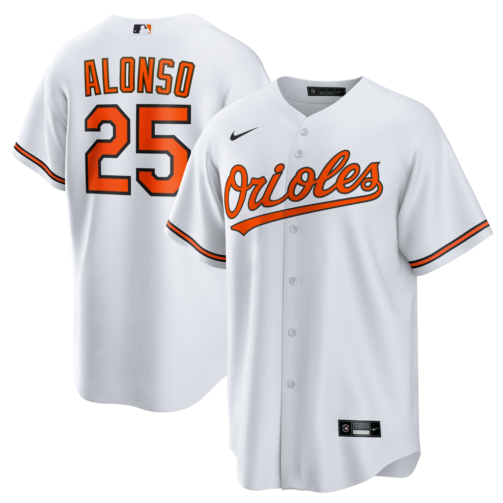 Baltimore Orioles Pete Alonso White Home Replica Jersey product image 2, provided for visual reference and product detail