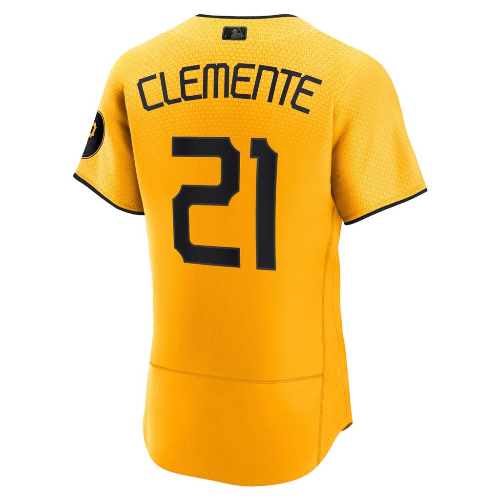 Pittsburgh Pirates Roberto Clemente Gold City Connect Authentic Player Jersey product image 4, provided for visual reference