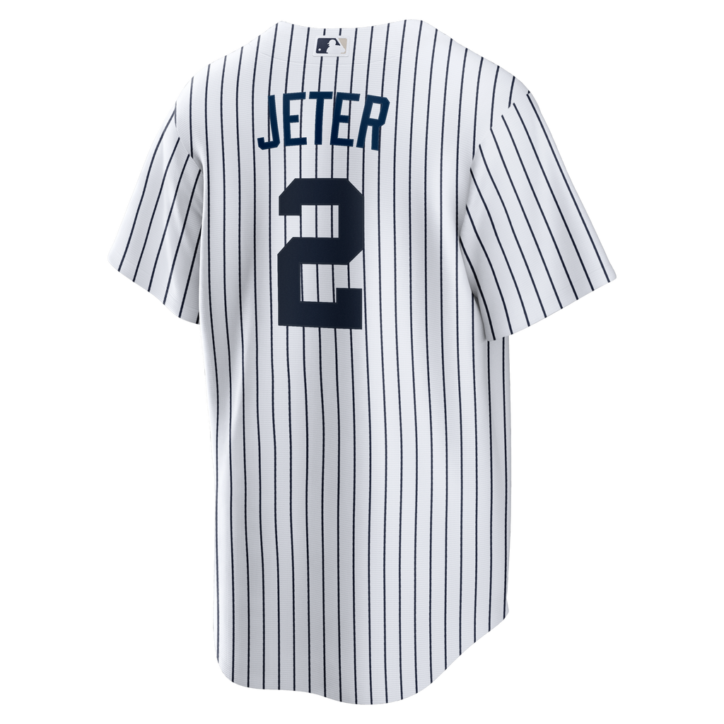 New York Yankees Derek Jeter White Home Retired Player Replica Jersey product image 4, provided for visual reference and