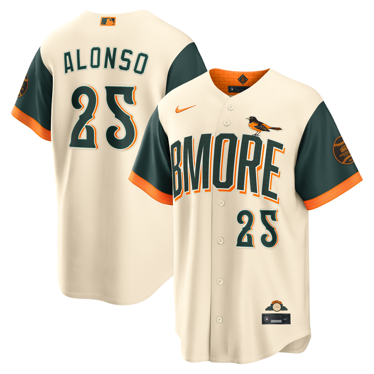 Baltimore Orioles Pete Alonso Cream 2026 City Connect Stadium Jersey product image 2, provided for visual reference and