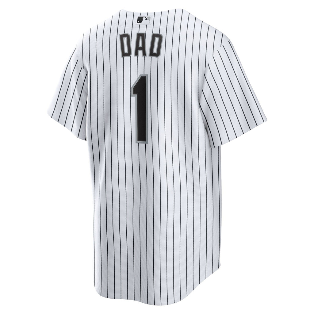 Chicago White Sox White #1 Dad Home Replica Jersey product image 4, provided for visual reference and product detail review