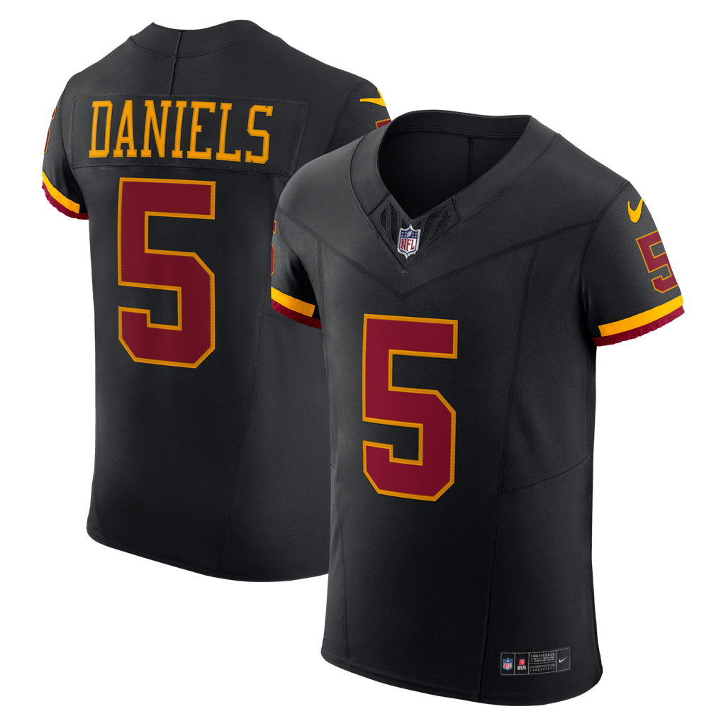 Washington Commanders Jayden Daniels Black Alternate Vapor F.U.S.E. Elite Jersey product image 1, provided for visual