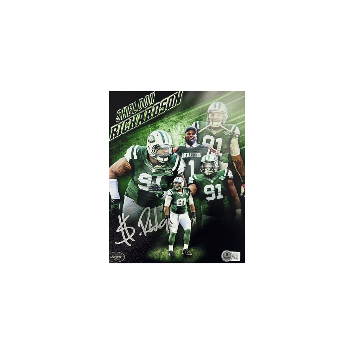 Sheldon Richardson Autographed New York Jets Edit 8x10 Beckett product image 1, provided for visual reference and product