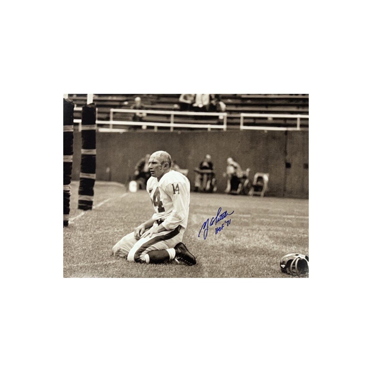 Y.A. Tittle Autographed New York Giants Horizontal 16x20 "HOF 71" Inscription Leaf product image 1, provided for visual