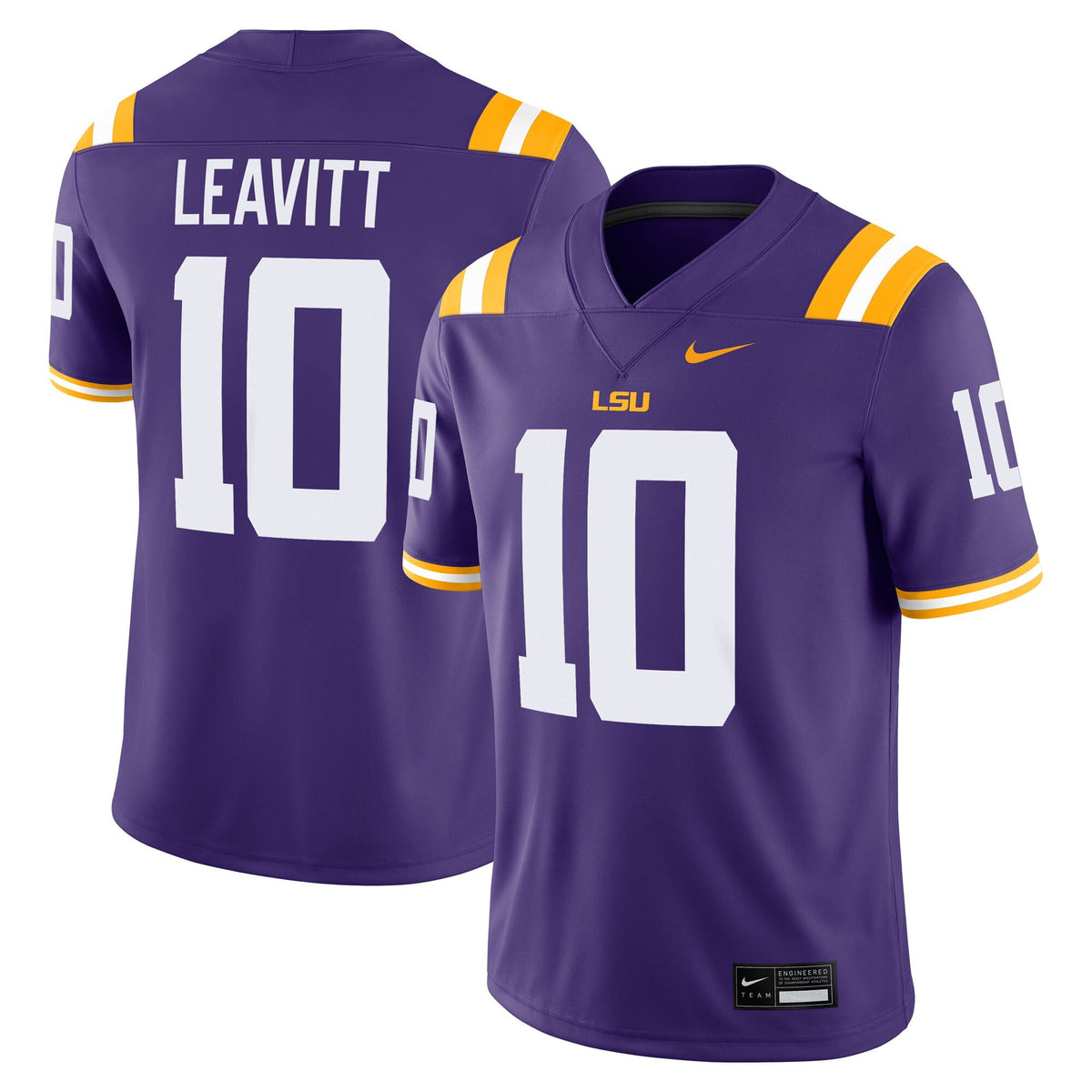 Sam Leavitt LSU Tigers Home Game Jersey - Purple product image 1, provided for visual reference and product detail review
